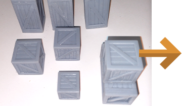 Deadhead railways custom 3D printing services - model trains - custom crate boxes to be used in o scale model train layout